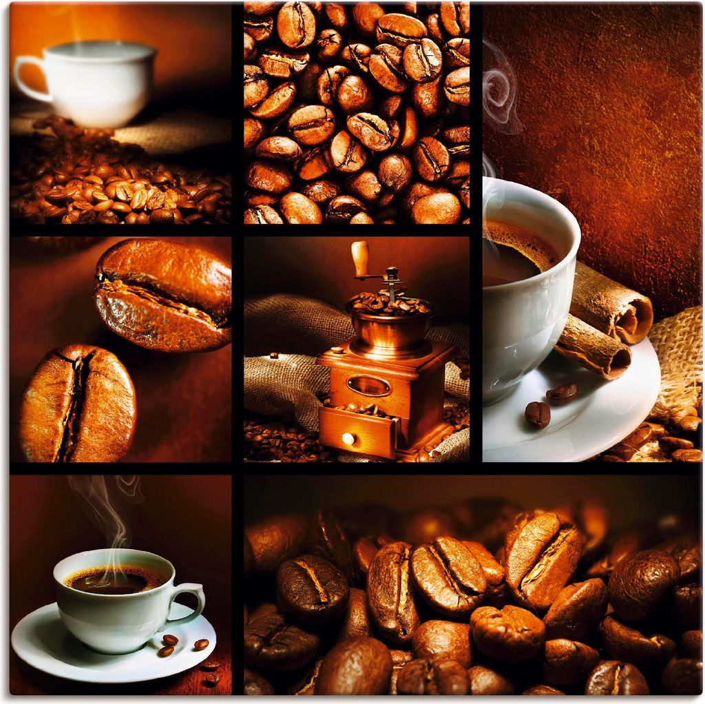 ARTland Leinwandbild Kaffee Collage Größe: 30x30 cm