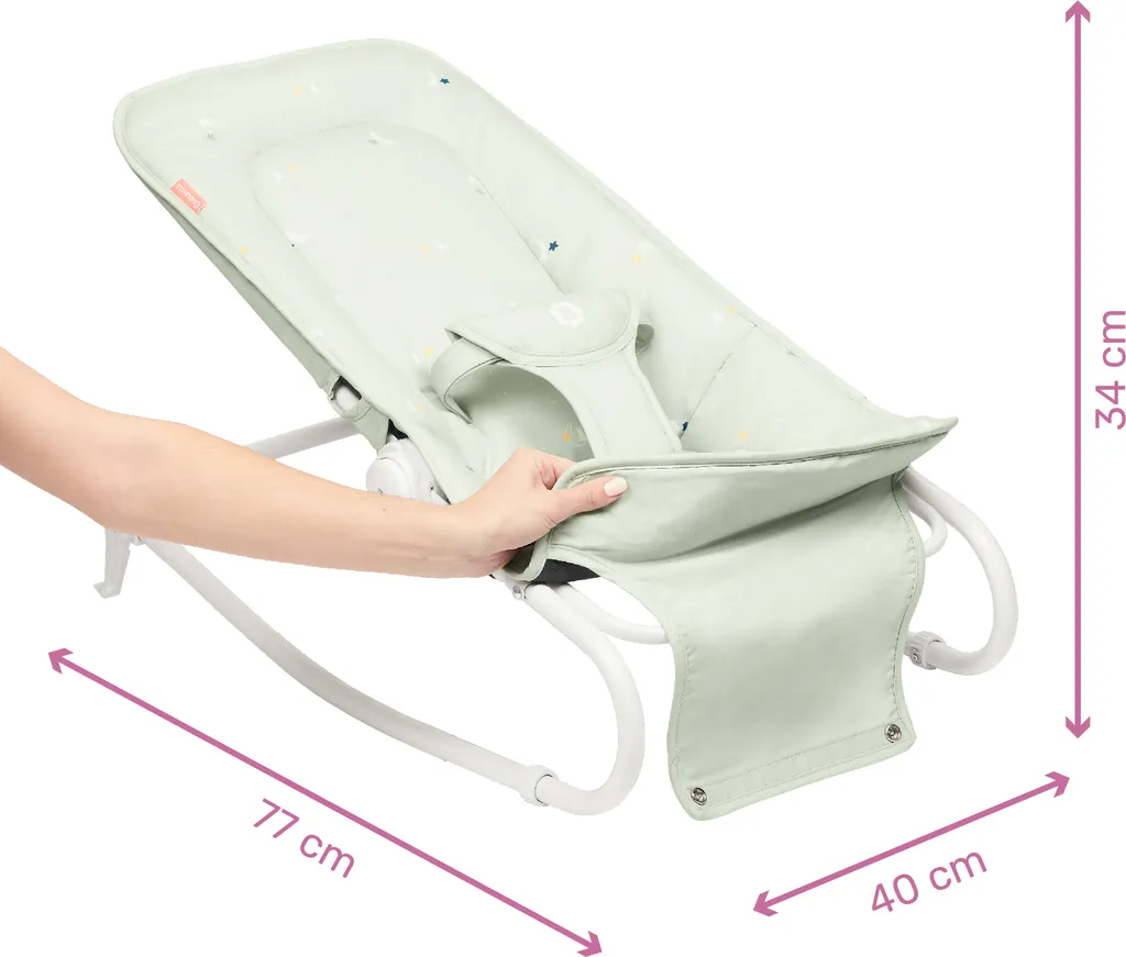 Badabulle Chaise Longue Bébé Pliante et Ultra-Compacte - Vert Lichen - 3