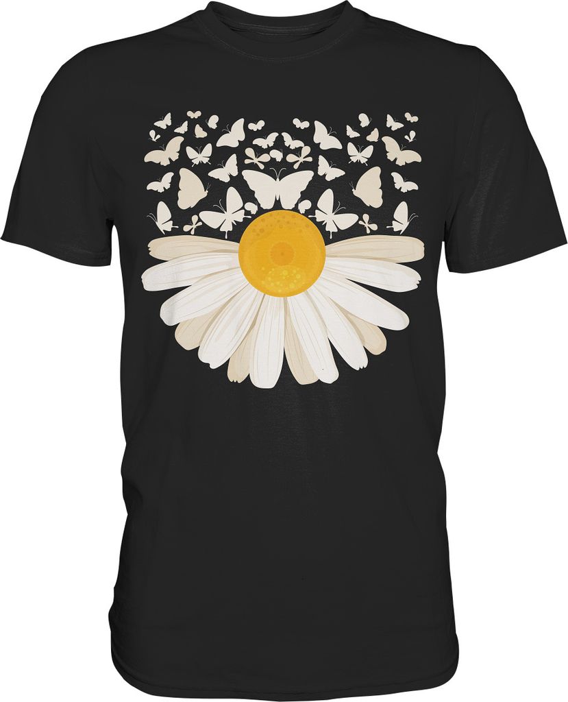 Gänseblümchen Schmetterling T-Shirt – Black / 3XL Produktbild 