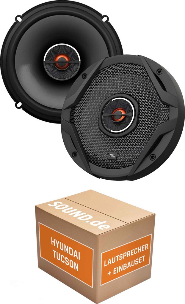 Lautsprecher Boxen Einbaupaket Front JBL GX602 passend für Hyundai Tucson TL | 2x Tief-Mitteltöner mit integriertem Hochtöner 180W MAX