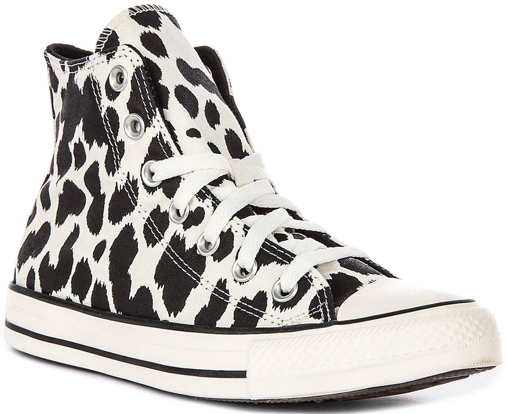 Converse Chuck Taylor A17919C All Star High Top mit Kuhfellmuster – 5,5 UK – 38 EU – 5,5M/7,5F US / Schwarz-Weiß