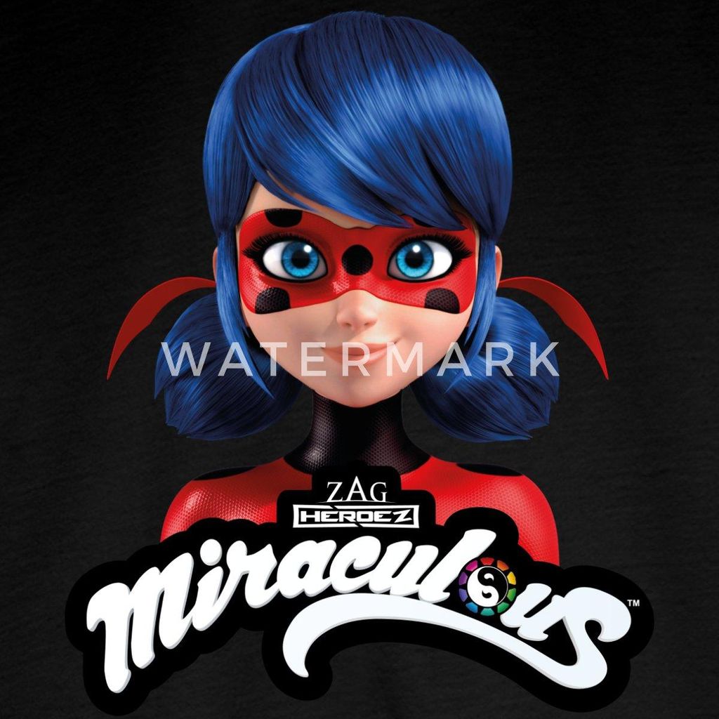 Spreadshirt Miraculous Ladybug Mit Logo Kinder Premium Langarmshirt, 134/140 (8 Jahre), Schwarz