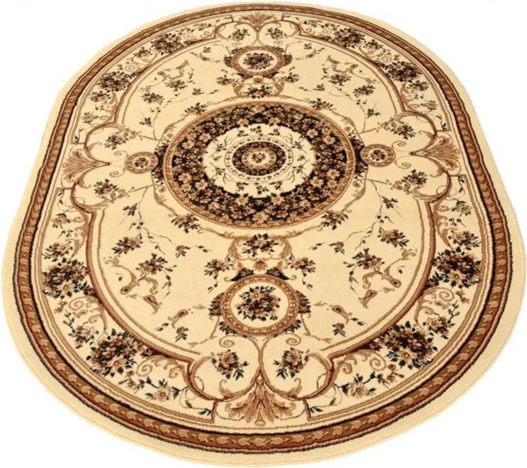 Ovaler Teppich 140x190 cm LUCHO - creme