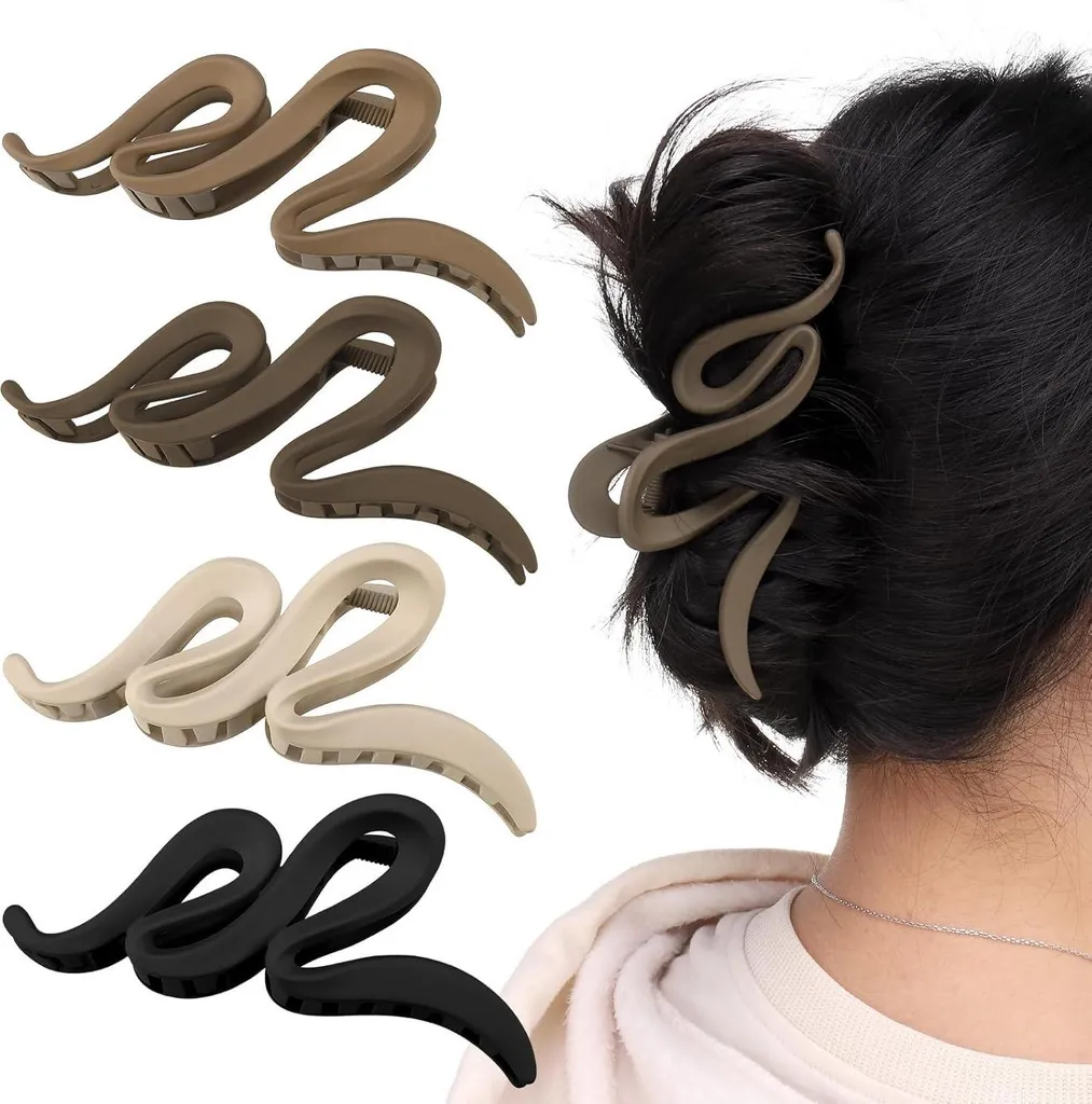 Pince à cheveux XXL antidérapante lot de 4 pour femmes aux cheveux épais