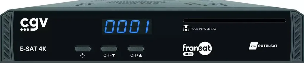 CGV E-SAT4K Démodulateur Satellite UHD TNTSAT avec Carte d'accès V6