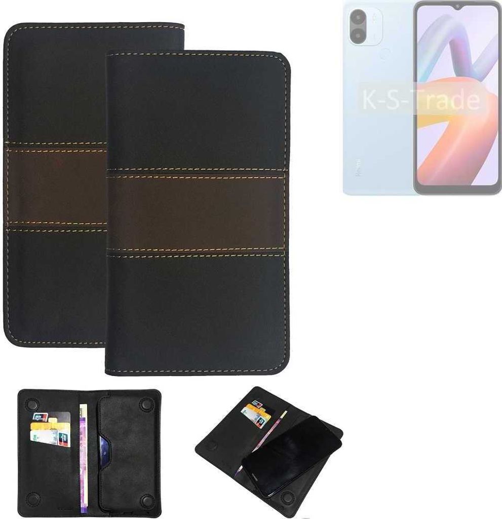 K-S-Trade Hülle Handyhülle kompatibel mit Xiaomi Redmi A2+ Schutzhülle Walletcase Bookstyle Tasche Schutz Case Handytasche Wallet Cover Kunstleder