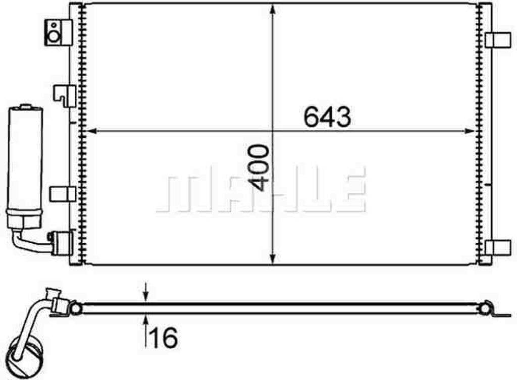 MAHLE Kondensator, Klimaanlage Artikel: AC 604 001S