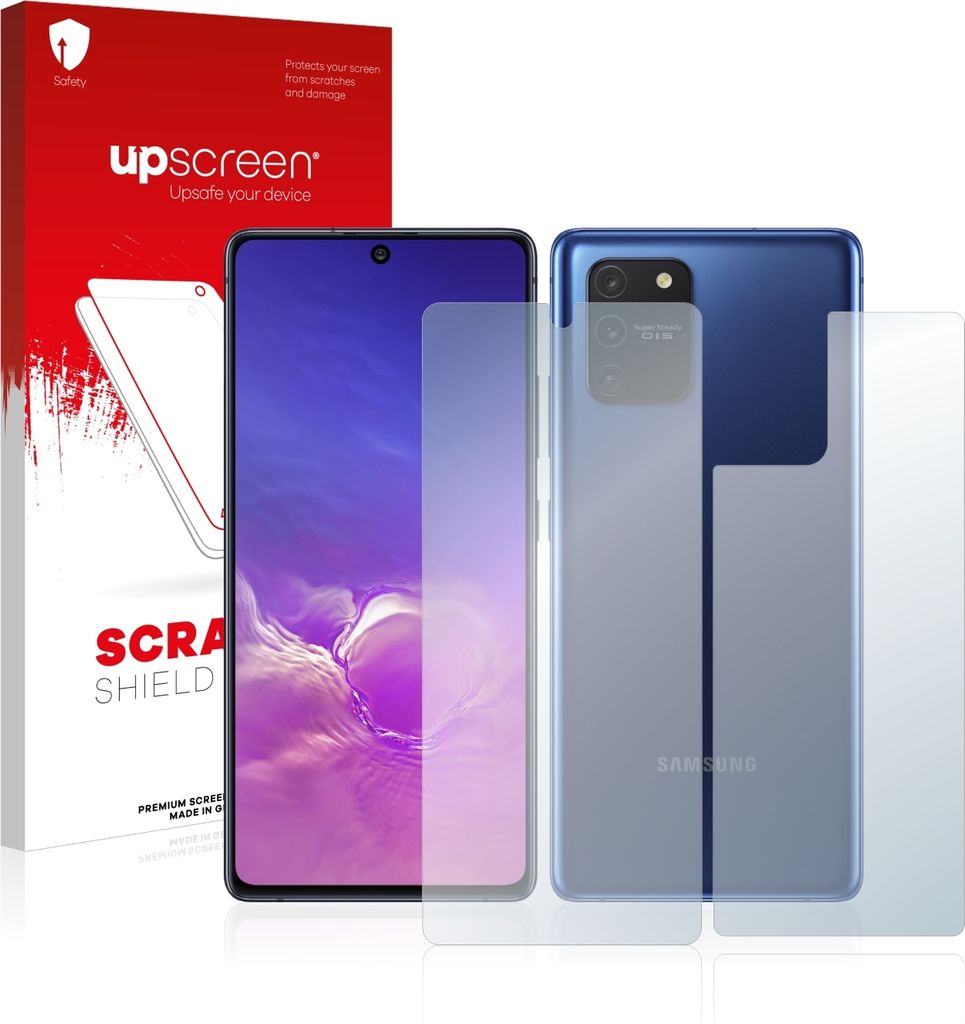 upscreen Schutzfolie für Samsung Galaxy S10 Lite (Vorder + Rückseite) Kratzschutz Anti-Fingerprint Klar