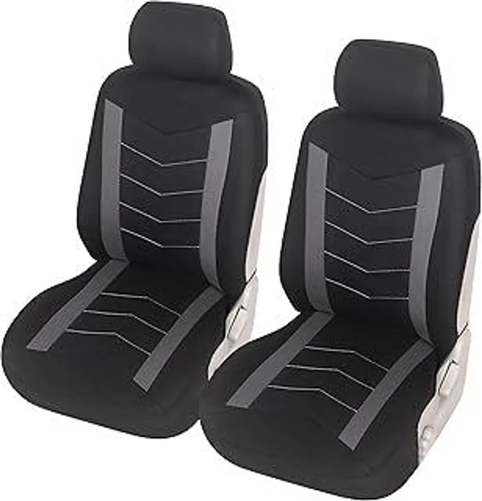 Set Copri-sedile Anteriore Upgrade4cars Grigio Nero | Universale e Traspirante