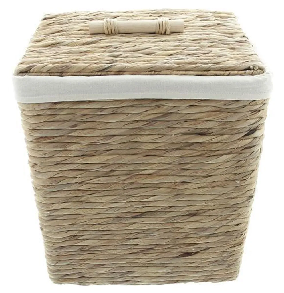 Panier à linge tressé à la main en jacinthe d'eau - Format Compact