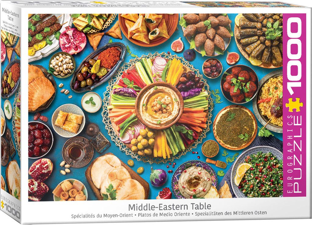 1000 Teile Puzzle - Puzzle - Orientalische Köstlichkeiten + DeLuxe 3er Set Puzzle Zubehör