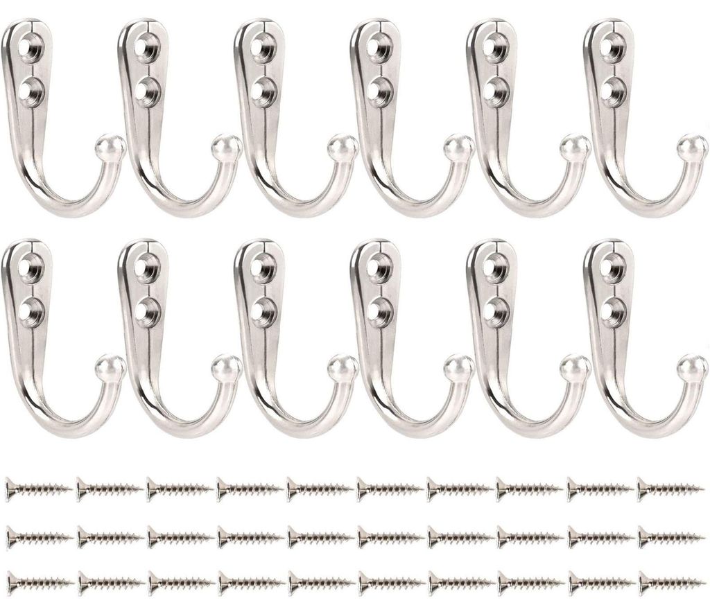 Vintage-Wandhaken, 12 Stück, kleine Metallschraubhaken, Garderobenhaken, Schlüsselhaken, Huthaken für Schlafzimmer, Badezimmer, Küche, Garage, ...
