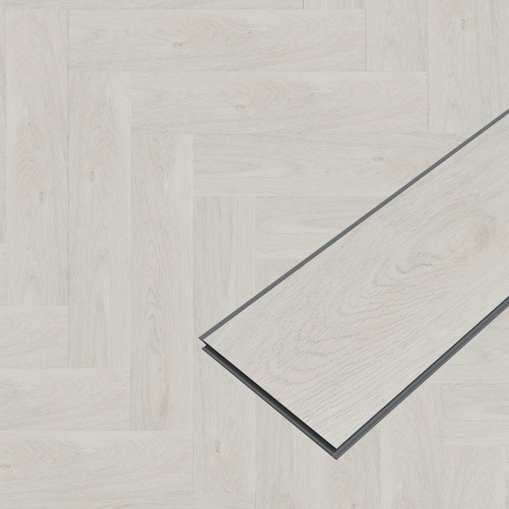 HAGO24 Fischgräte 1,56m² Click Vinylboden 4,2mm Eiche Hell Bodenbelag 61x12,8cm Laminat PVC Designboden fußbodenheizungsgeeignet Klicksystem