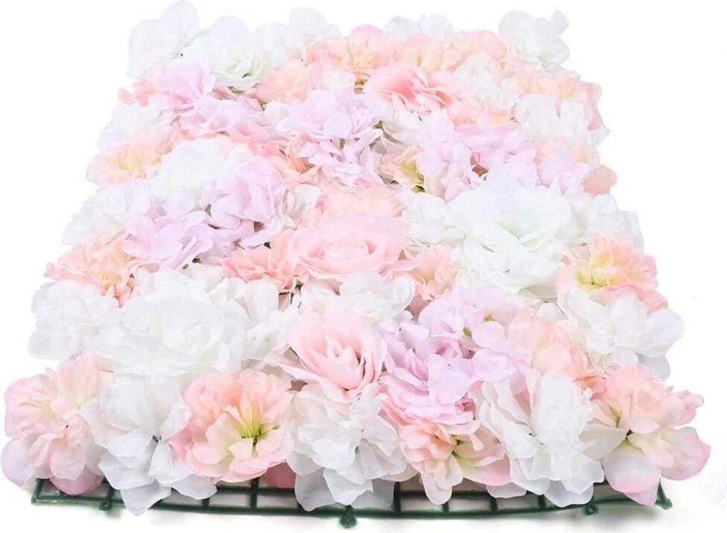 12x Künstliche Blumenwand Rosenwand DIY Hochzeit Party Hintergrund Rosa Kunstblumen Straße und Dekoration