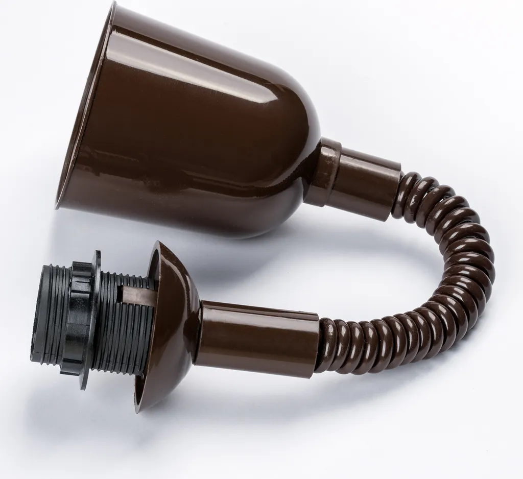 Supporto Sospensione Vintage E27 Marrone Cavo a Molla per Paralumi