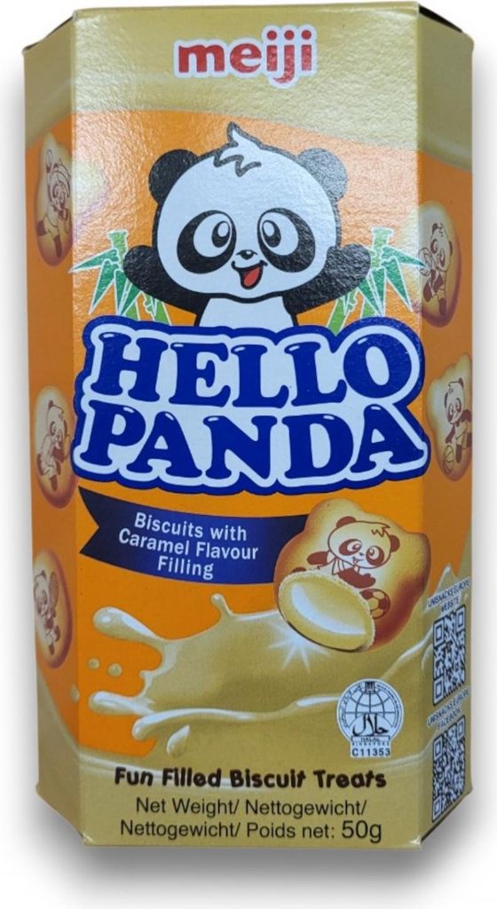 Meiji Hello Panda Hala Biscuit mit Karamel Füllung 50g