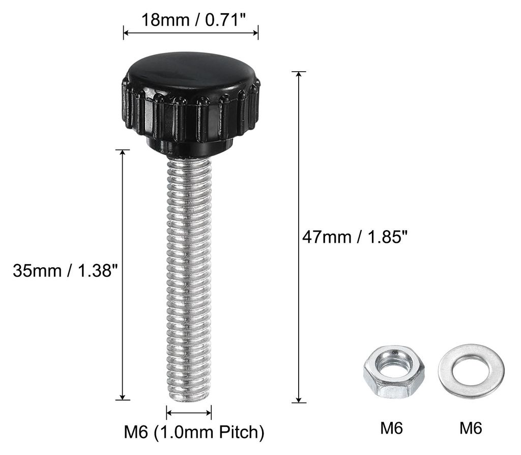 4 Stš¹ck R?ndelschraube mit Gewinde M6 x 35mm Rundkopfschraube mit Muttern Unterlegscheiben, Flš¹gelschrauben Edelstahl 304 Klemmhebel 18mm Kle...