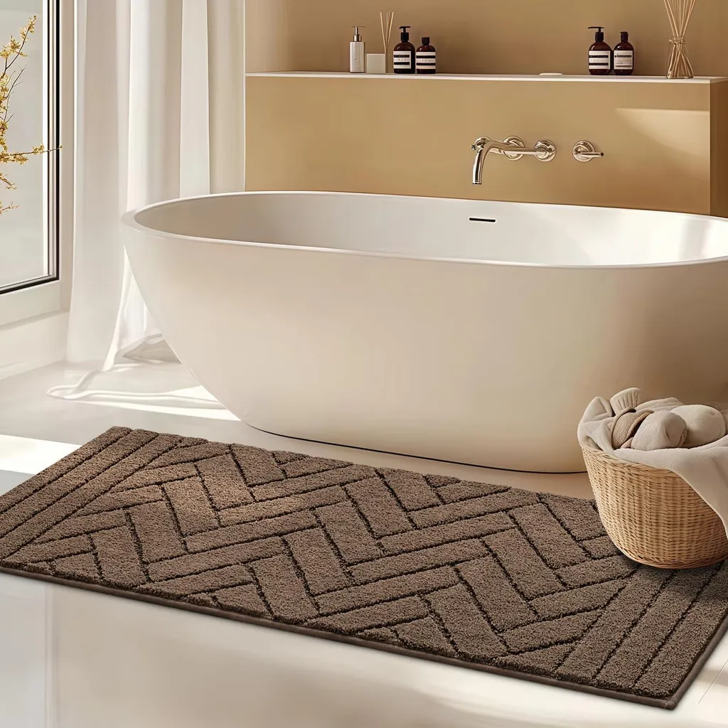 Tapis de bain pour double vasque 50x120 cm absorbant et sécurisant