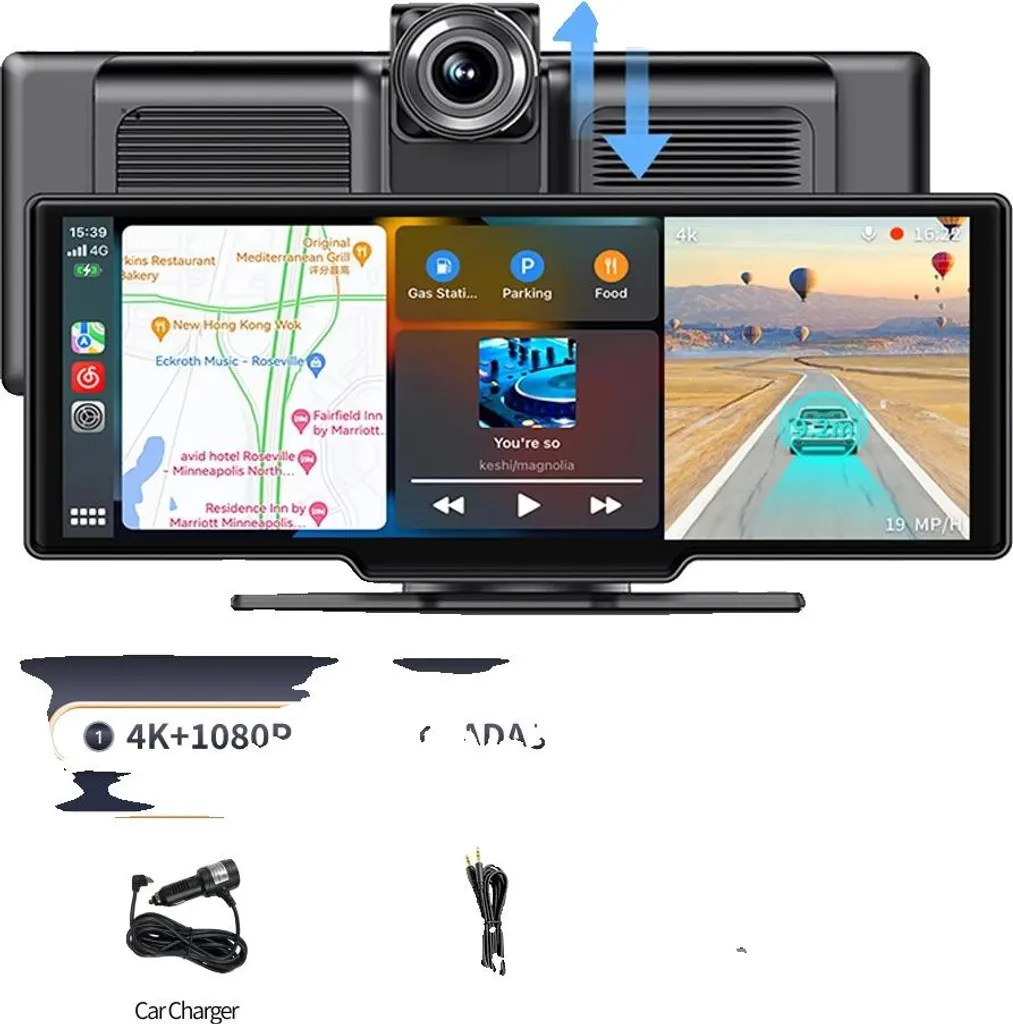 Dashcam 4K Vision Nocturne de Qualité Supérieure et Aide à la Conduite ADAS
