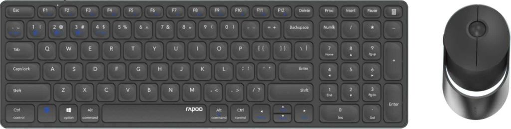 Rapoo 9750M Dunkelgrau QWERTZ Kabelloses Multi-Mode-Deskset Produktbild 