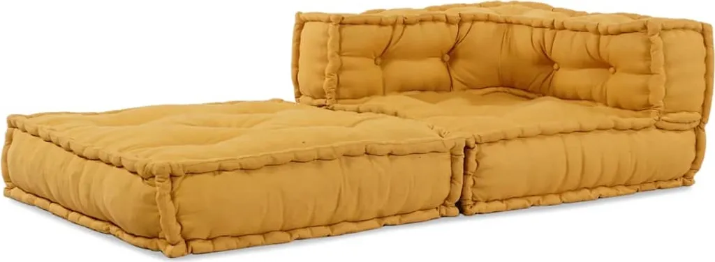 Chauffeuse de Canapé Modulable Jaune en Tissu Doux pour Salon Moderne - 4