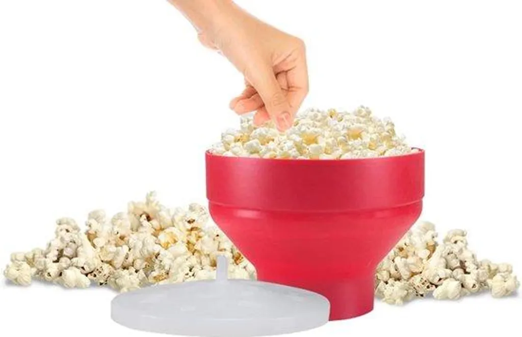Bol à pop-corn micro-ondes en silicone Red Popper rétractable 2,8L