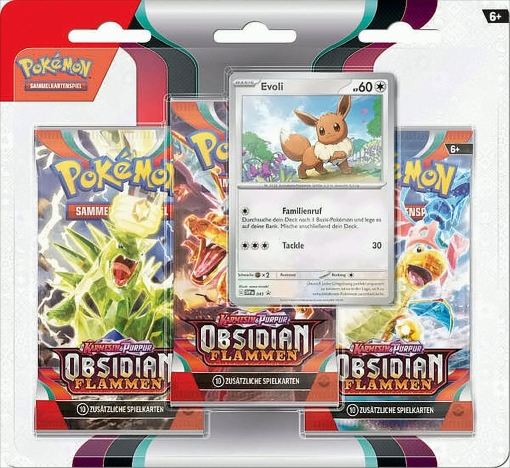 Pokémon Karmesin & Purpur Obsidianflammen - 3-Pack Blister Produktbild 