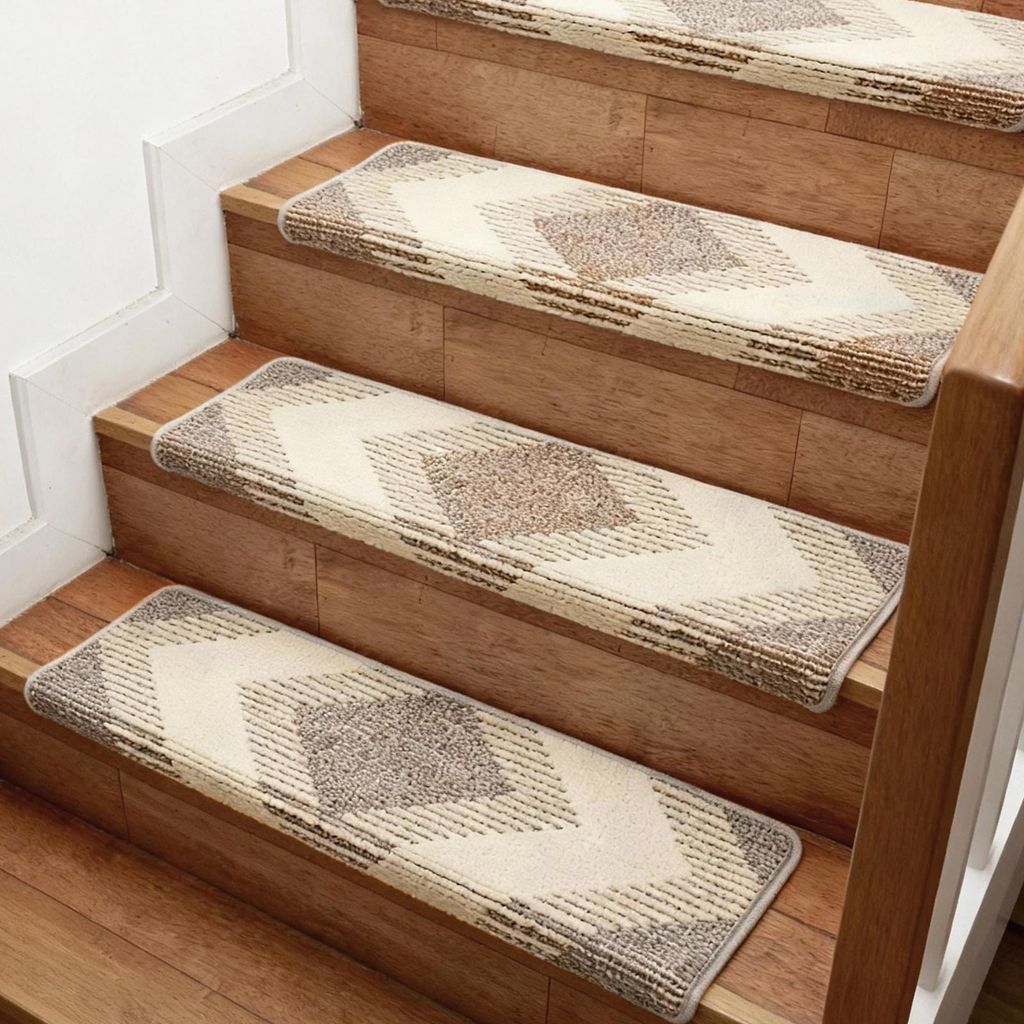 Treppenmatten 15er Set - Stufenmatten - Rutschfest, Waschbar, Für Holztreppen innen, Kantenschutz, 76×23,5×4,5 cm - Blau