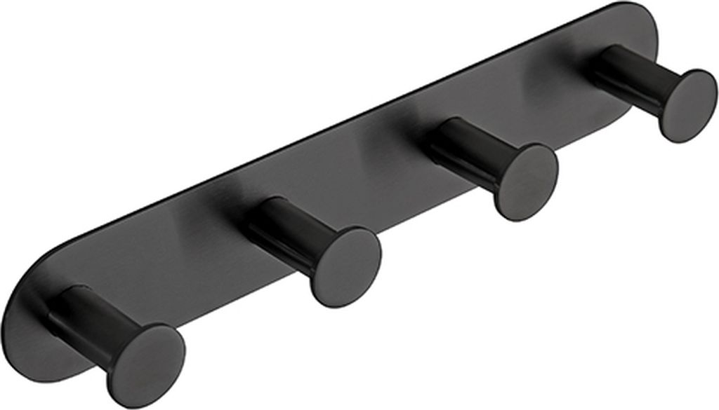 BEASY Hakenleiste Edelstahl Schwarz 31x255x45 mm für Bad & Küche >> zum Kleben