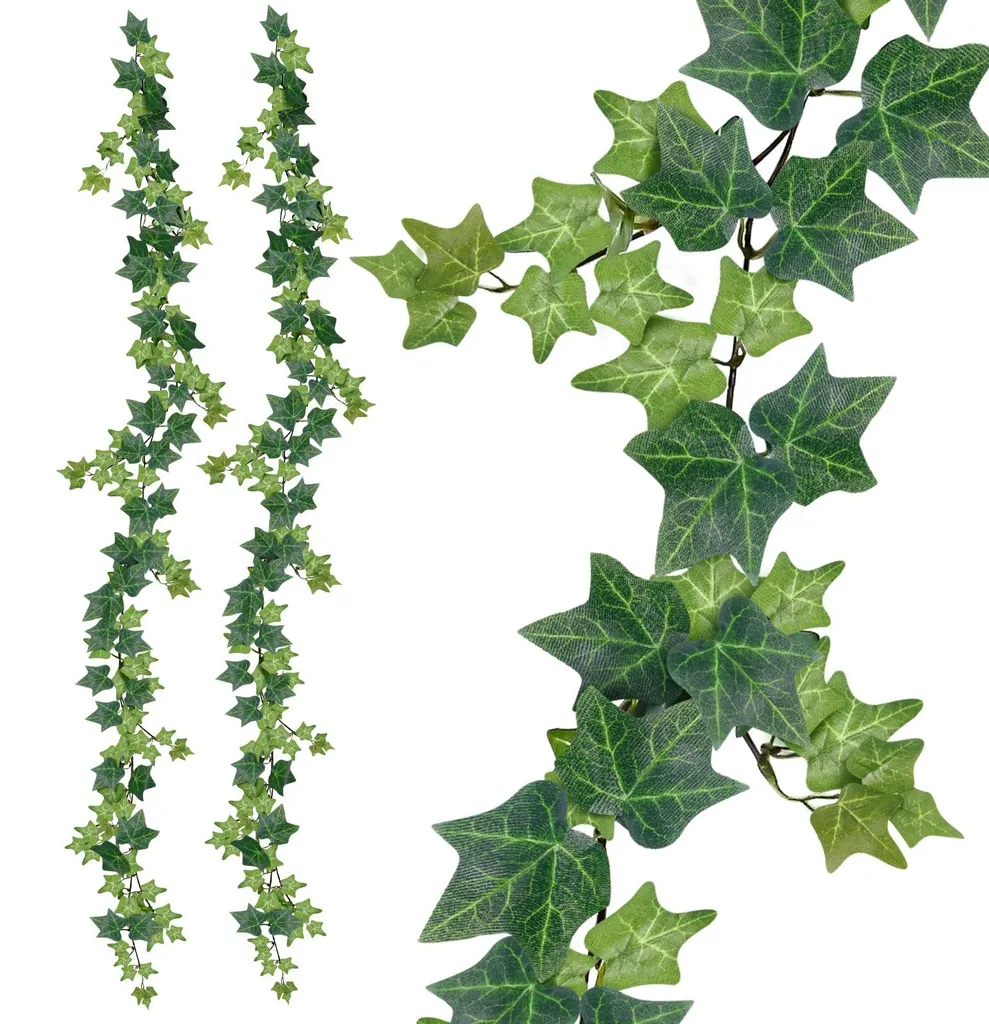 Guirlande de Lierre Artificiel Lot de 2 avec 165 Feuilles Réalistes 2m