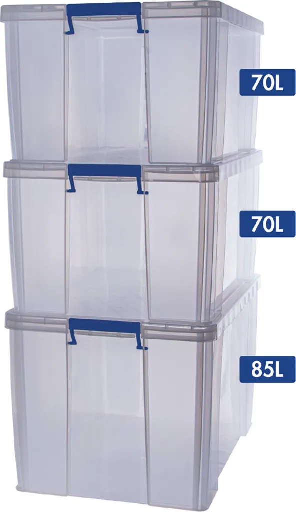 Boîte de Rangement Grande Capacité 85L et 70L avec Fermeture Clip
