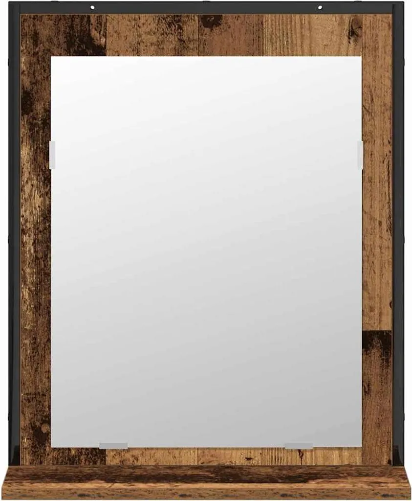 Arredo Bagno Sospeso 2 Pezzi Legno Marrone | Design Contemporaneo Wall-Mounted - 6