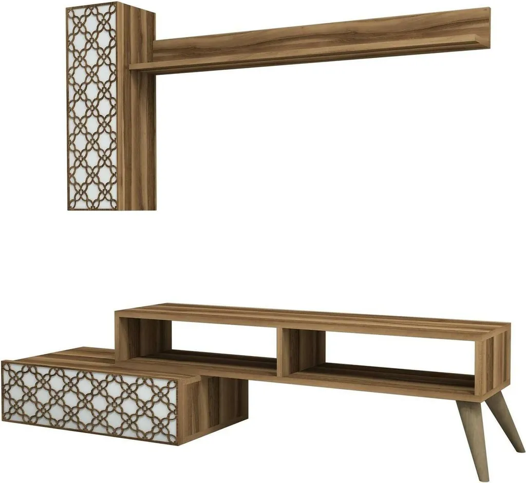 Étagère de Salon Ardara Noyer 150x37 cm pour Livres et Décorations