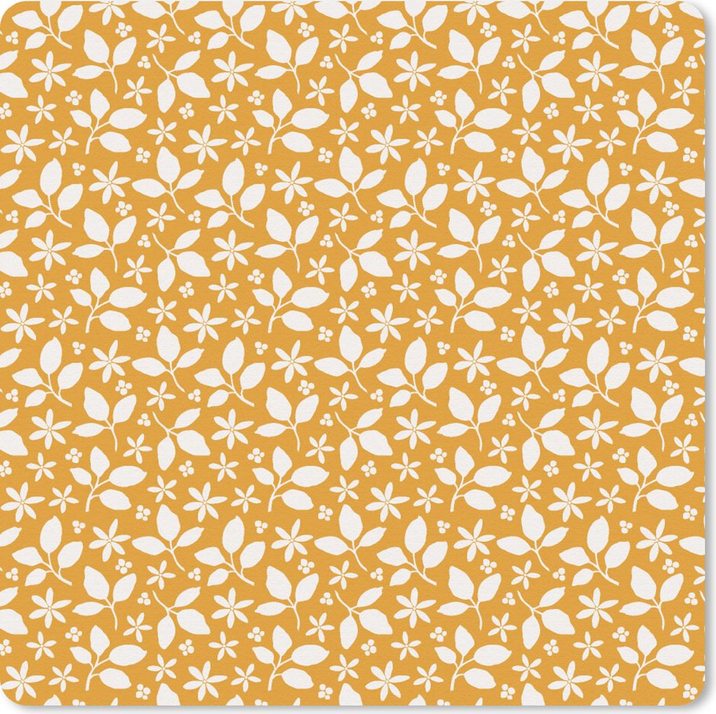 MuchoWow Mauspad Mousepad Muster - Blätter - Blumen 30x30 cm - Mousepads - Maus Mat - Pad - Mausunterlage - Gaming