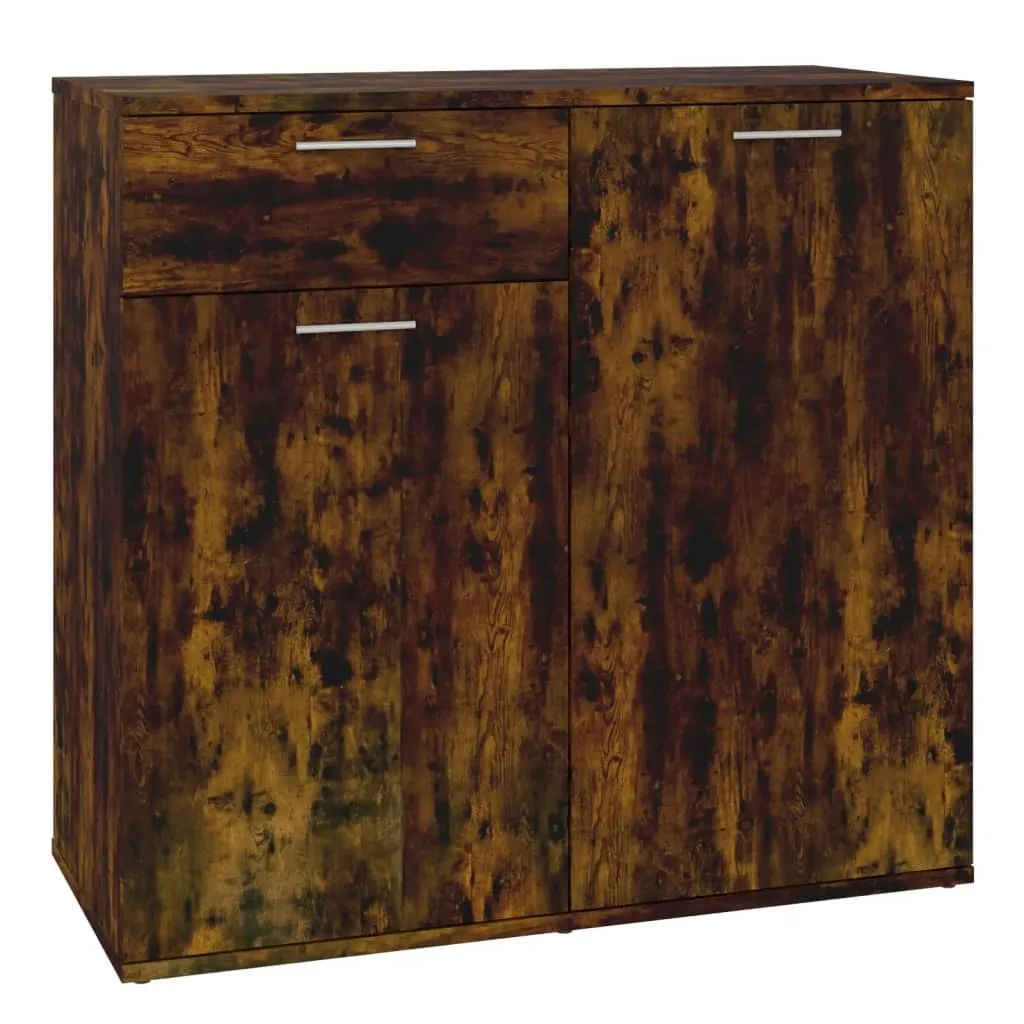 SYFAX™ Credenza Rovere Fumo 80x36x75 cm in Legno Multistrato
