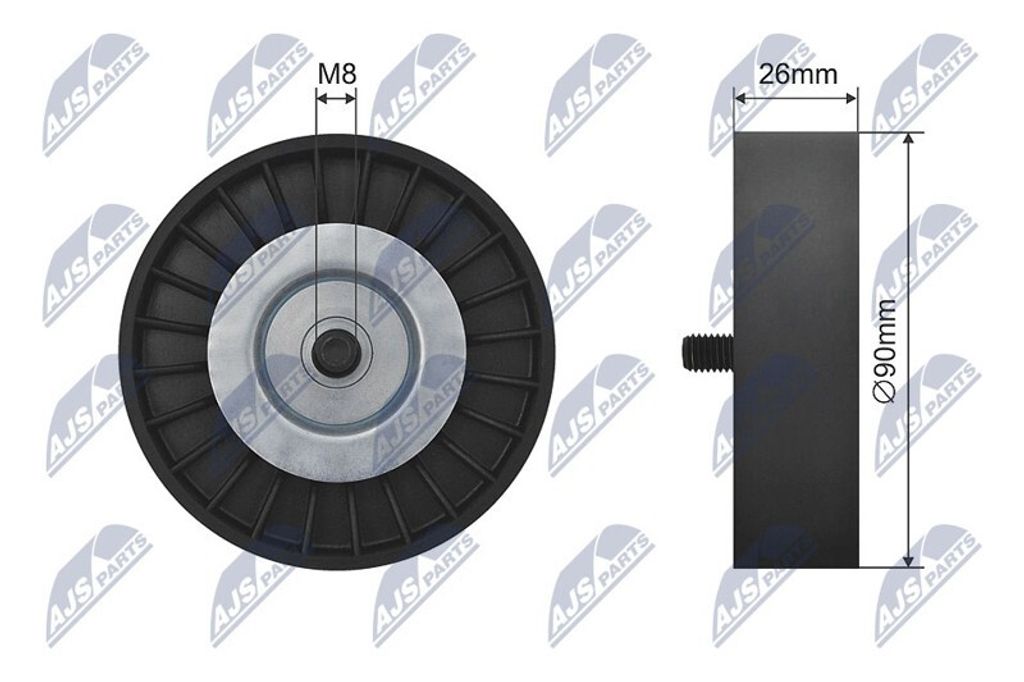 NTY Umlenkrolle Keilriemen RNK-AU-035 für AUDI A4 Avant Produktbild 