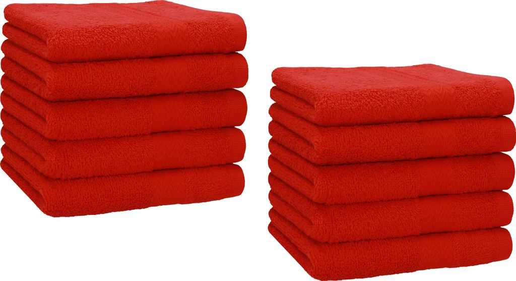 Betz Premium Seiftücher Set 10-teilig – 10× Seiftuch 30×30 cm, 100% Baumwolle 470 g/m², weich & saugstark, Farbe rot