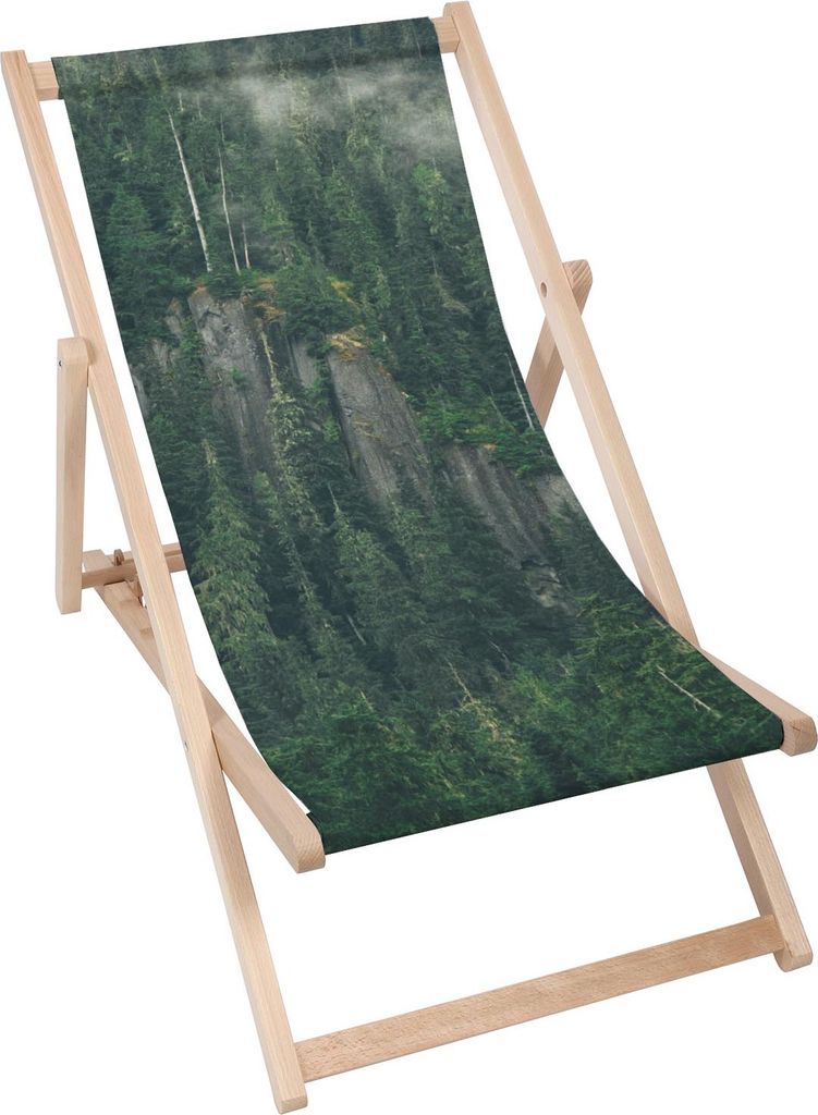 Dreamroots Liegestuhl klappbar Holz, Buchenholz bis zu 130 kg, Sonnenliege klappbar mit 3-stufiger Neigungsregulierung der Rückenlehne,The Rain Fo...