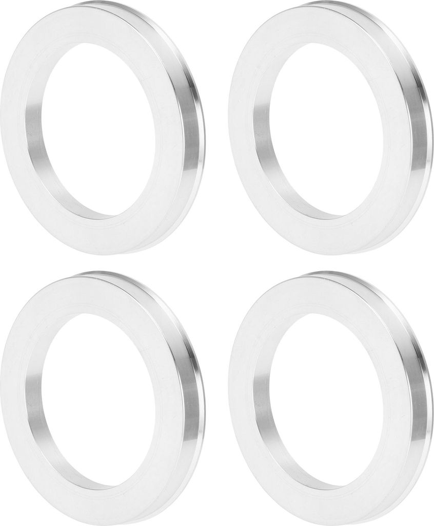 Autofelgen-Naben-Zentrierringe OD 83,1 mm bis ID 58,6 mm Räderzentrumswelle Stoßdämpfende Nabenringe aus Aluminiumlegierung Silberfarben Langlebig