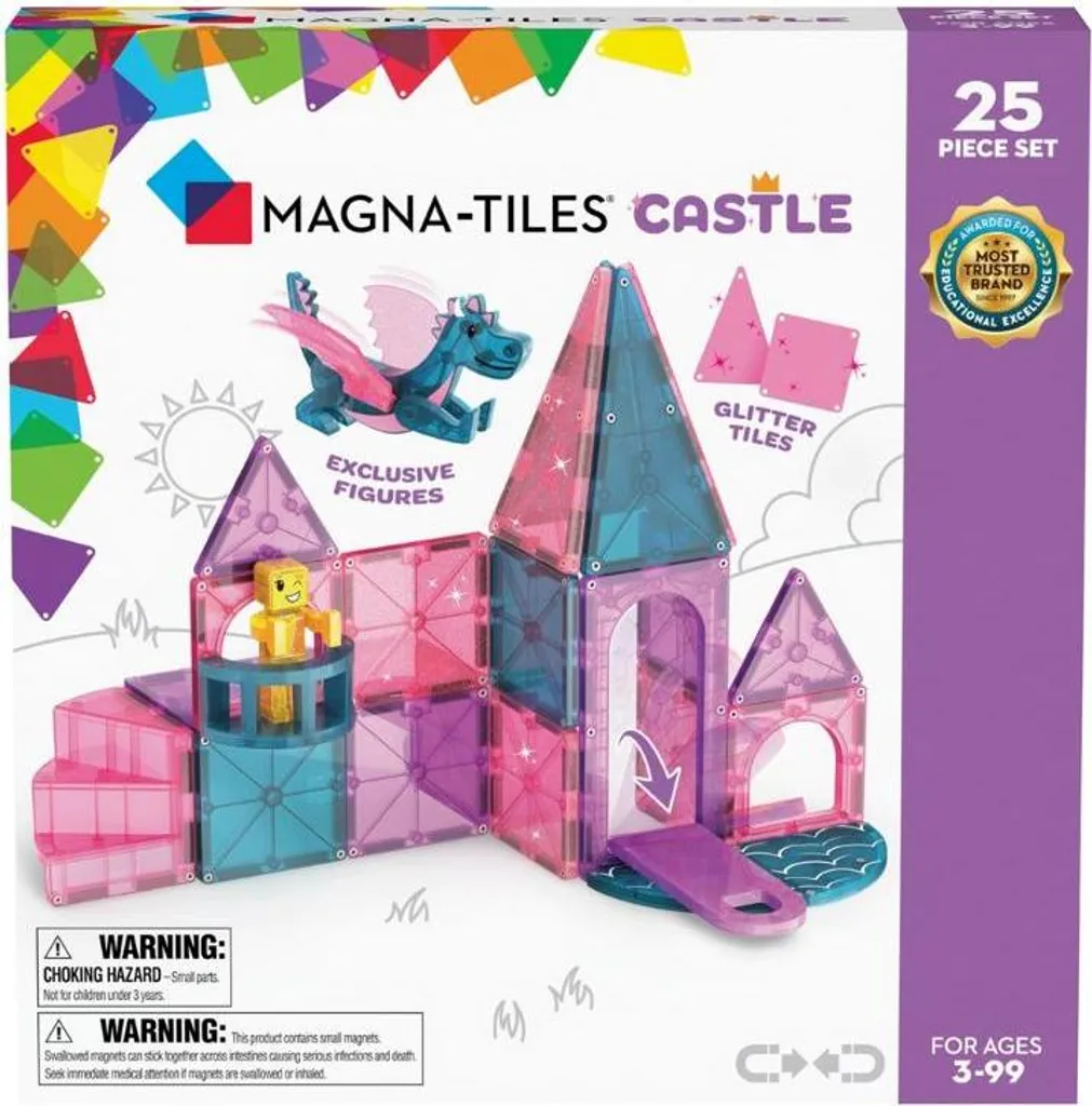 Jeu de Construction Magnétique Château 25 Pièces pour Filles et Garçons