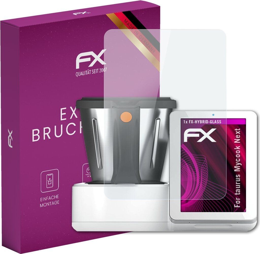 atFoliX FX-Hybrid-Glass Displayfolie kompatibel mit taurus Mycook Next Glasfolie