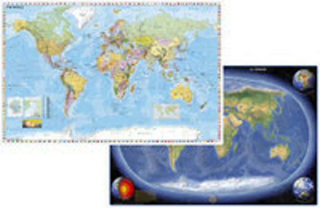 Protection de bureau sous-main mappemonde duo format panoramique
