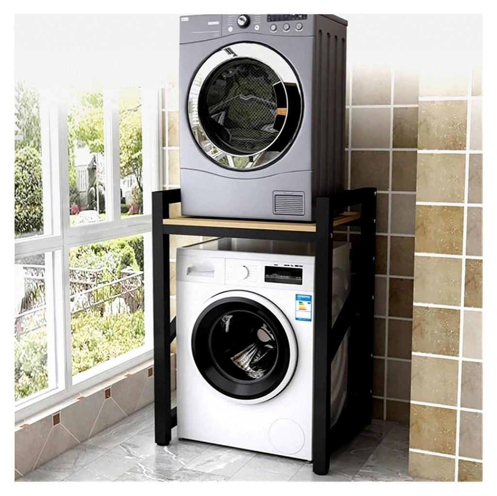 Waschmaschinenschrank, Regal über der Waschmaschine, Trocknerregal, 3-fach höhenverstellbar, Tragfähigkeit 350 kg für Badezimmer, Küche, Balko...