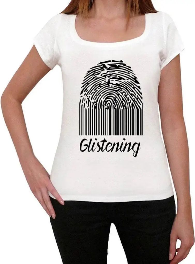 Damen Grafik T-Shirt Glitzernder Fingerabdruck – Glistening Fingerprint – Öko-Verantwortlich Vintage Jahrgang Kurzarm Lustige Druck Geburtstag