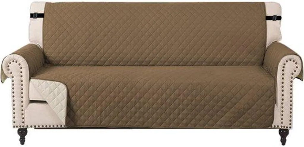 Housse imperméable pour banquette marron avec accoudoirs - Protection