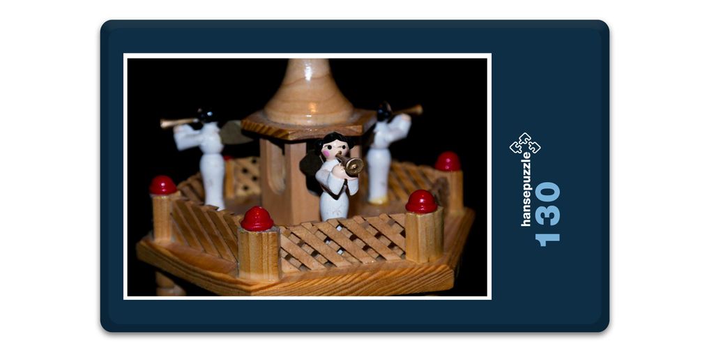 hansepuzzle 17999 - Turm-Engel Puzzle, 130 Teile, Musik, 28,7 x 20,0cm mit hochwertiger Aufbewahrung, Kartonbox und wiederverschließbarem Beutel