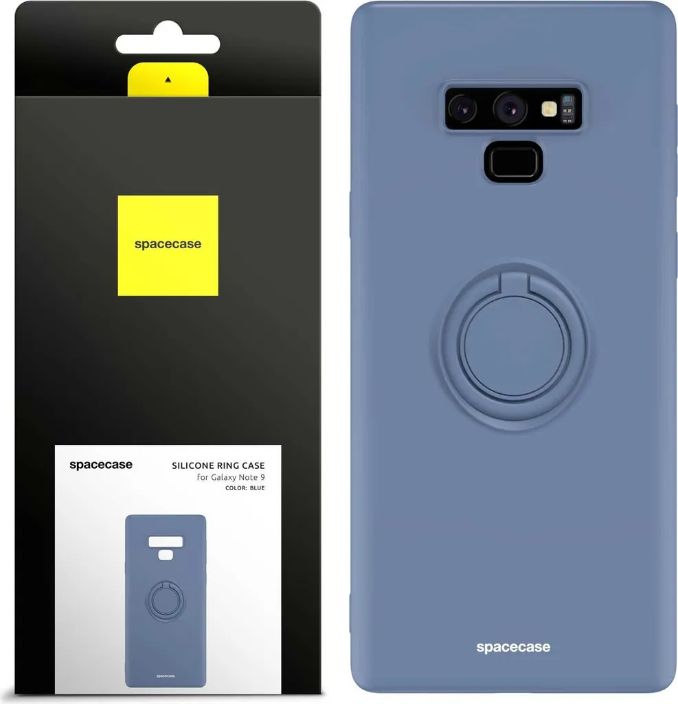 Custodia Morbida SPACECASE Note 9 Blu - Protezione Dolce con Anello
