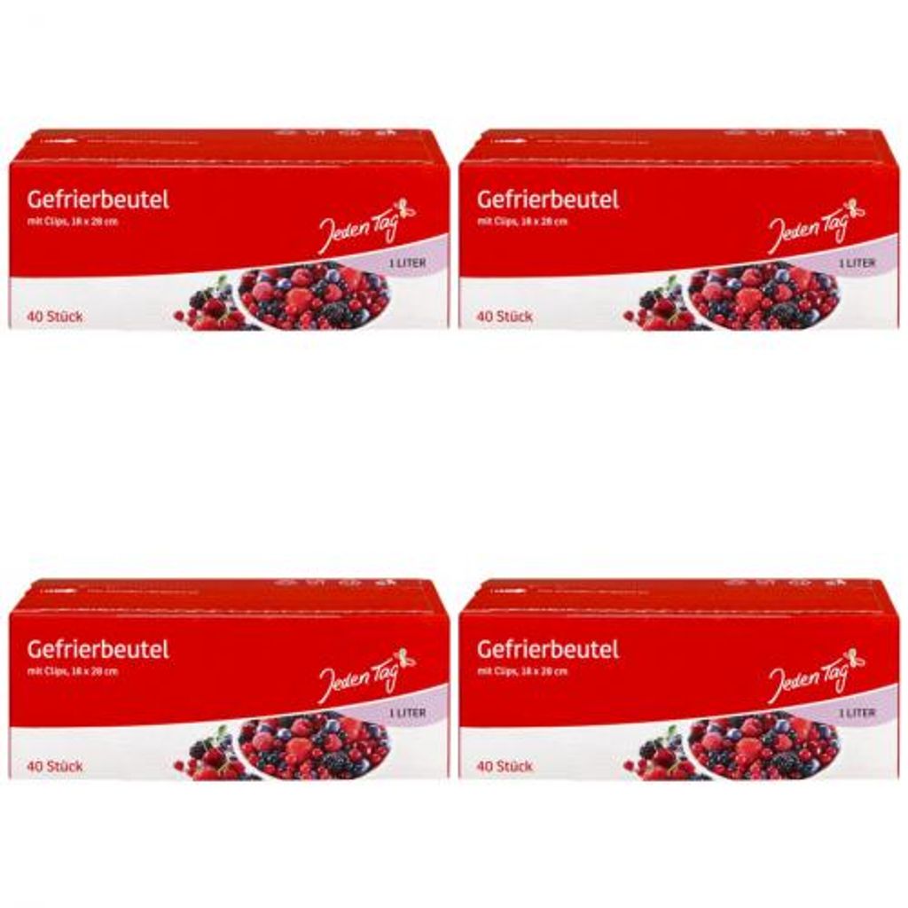4 x JedenTag Gefrierbeutel Frischhaltebeutel Recyclefähig 40 Stück