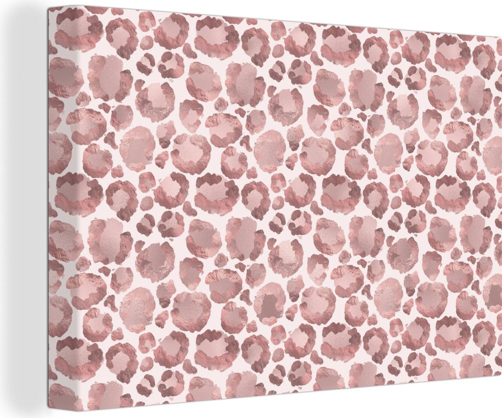 OneMillionCanvasses - Leinwandbilder - 150x100 cm, Panther Druck - Rosa - Luxus, Wandbilder Kunstdruck Wanddekoration