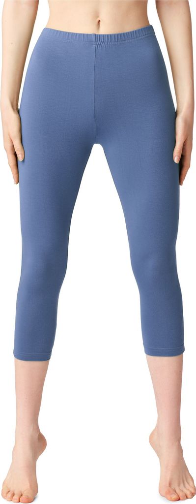 Bellivalini Damen 3/4 Leggings aus Baumwolle BLV50-199 (Jeans, M)
